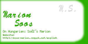 marion soos business card